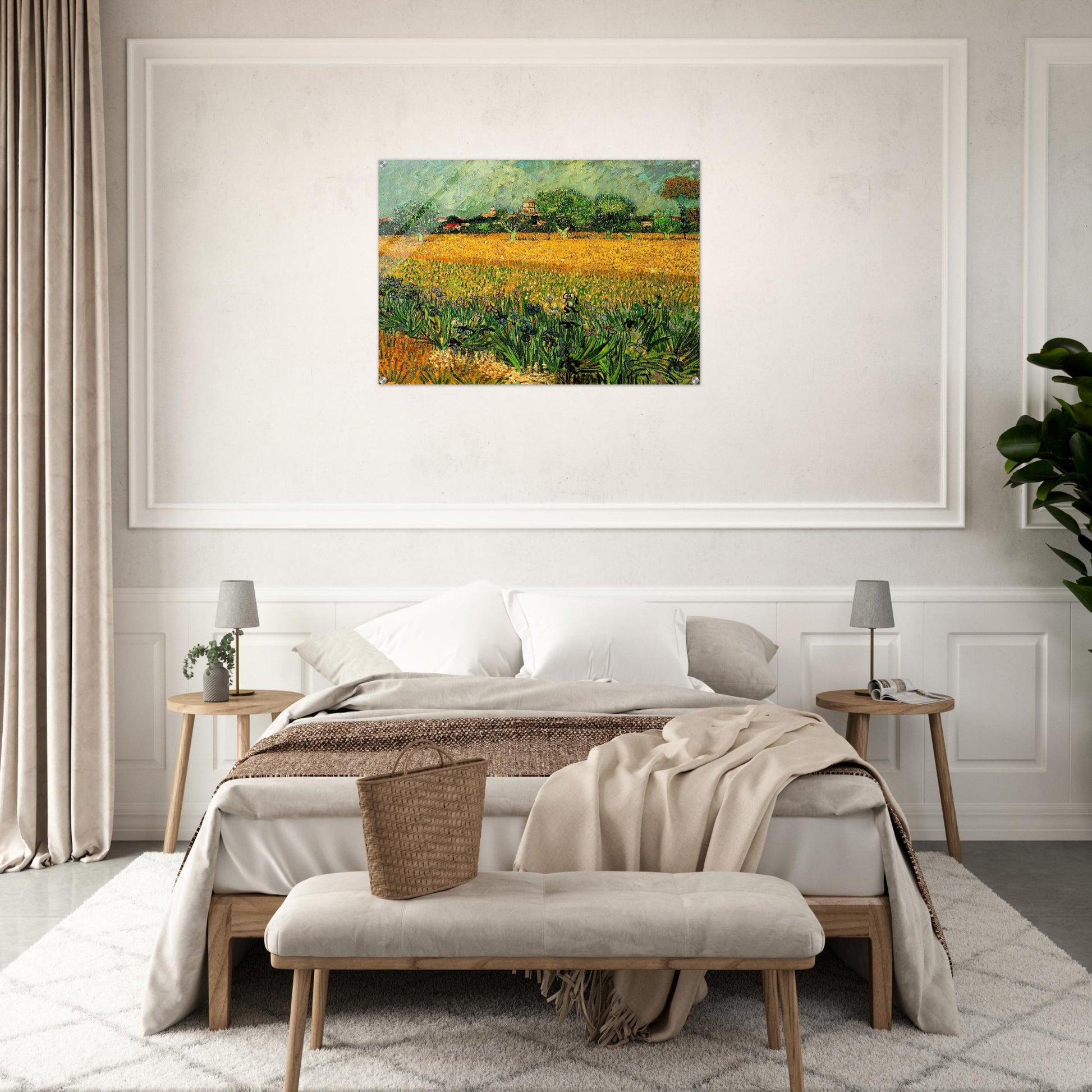 View of Arles with Irises in the Foreground - Vincent van Gogh Acrylic Print - 70x100 cm / 28x40″ inches