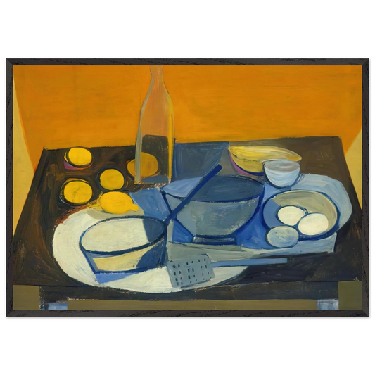 Kitchen Still Life - 1948 - William Scott 70x100 cm / 28x40 inches Framed Art Print – Black Wooden Frame