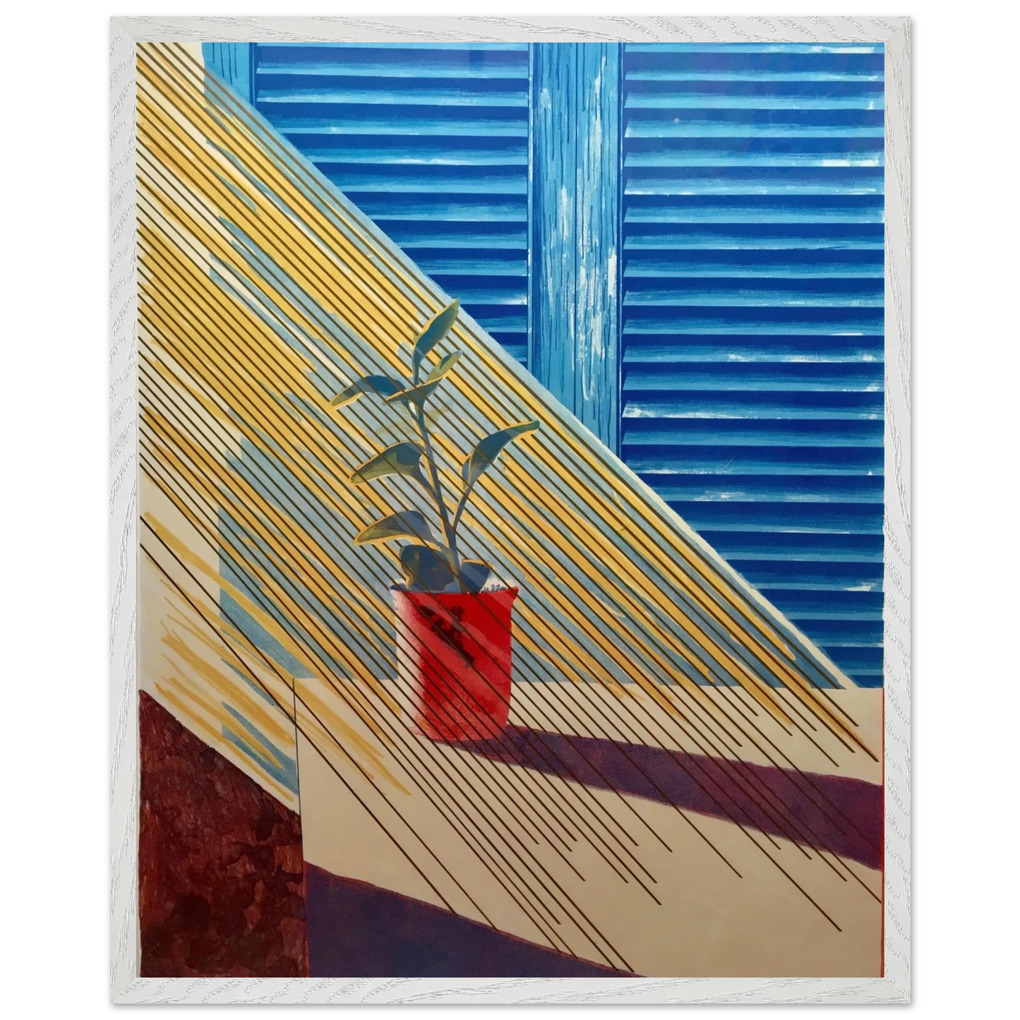 David Hockney - David Hockney Wall art - 15x20 cm / 6x8 inches - Premium Wooden Framed Poster With Fine Art Paper - Wood frame