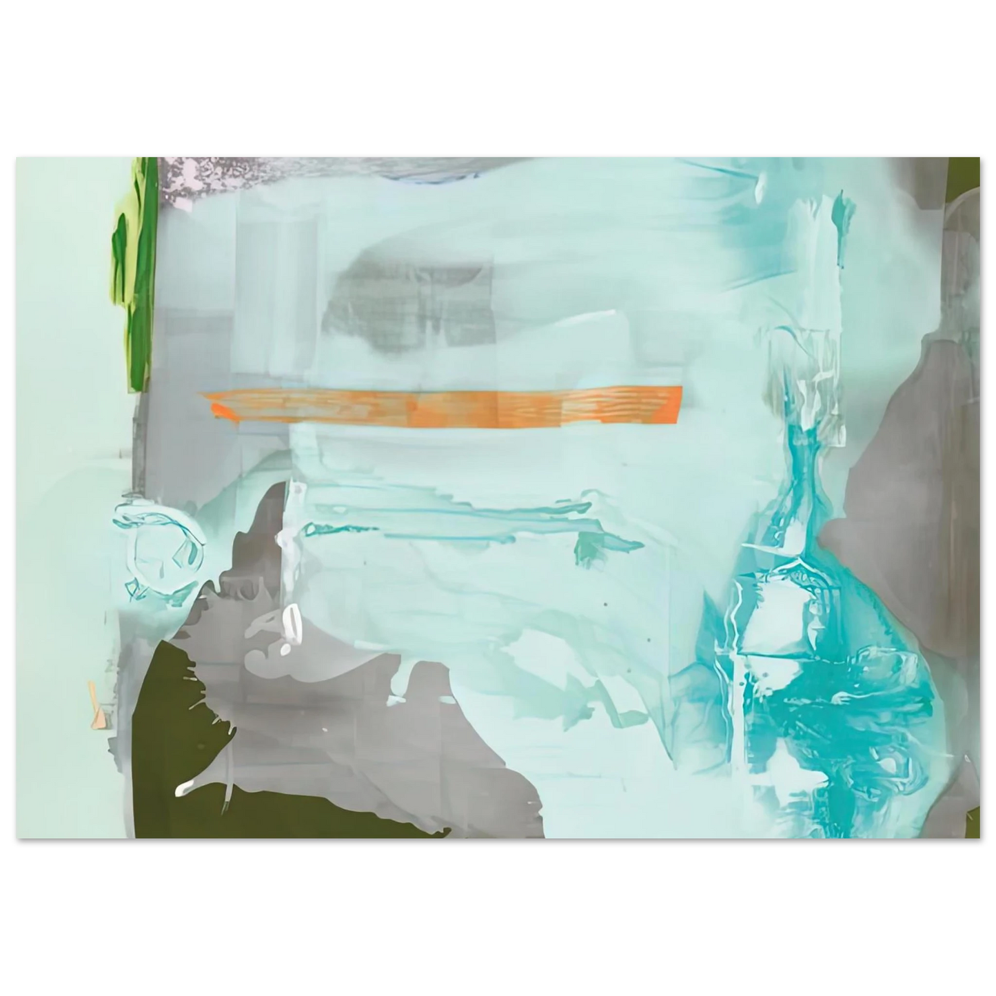 Helen Frankenthaler - Poseidon, 1990- Wall Art - 60x80 cm / 24x32 inches - Premium Wooden Framed Poster With Fine Art Paper-canvas - Black frame