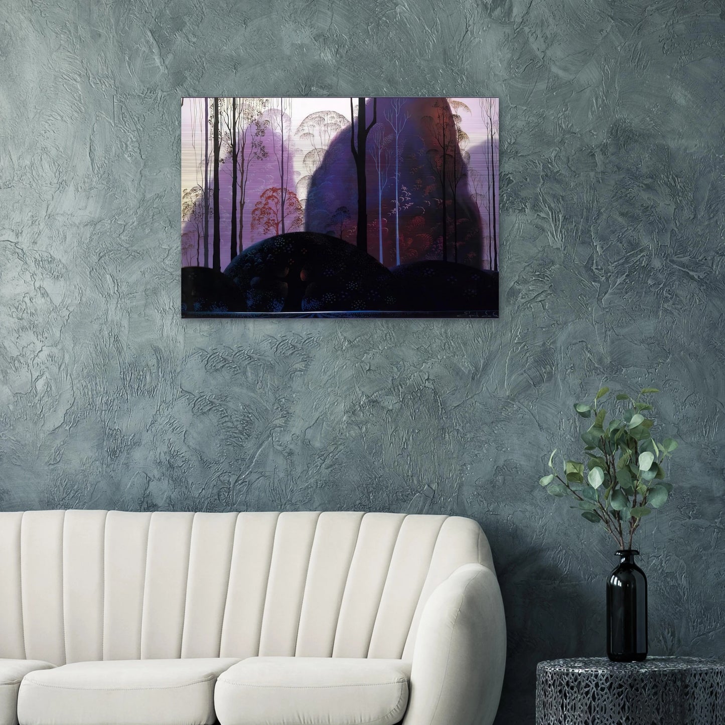 Mauve Redand Purple - Eyvind Earle Brushed Aluminum Print - 70x100 cm / 28x40 inches | Eyvind Earle Aluminum Print | Eyvind Earle Prints