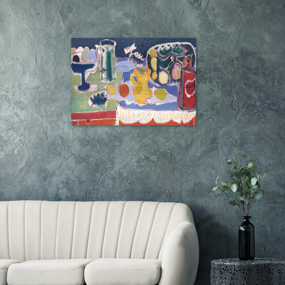 The Long Table with Fruit - 1949 - Patrick Heron Brushed Aluminum Print - 70x100 cm / 28x40 inches | Patrick Heron Aluminum Print | Patrick Heron Prints