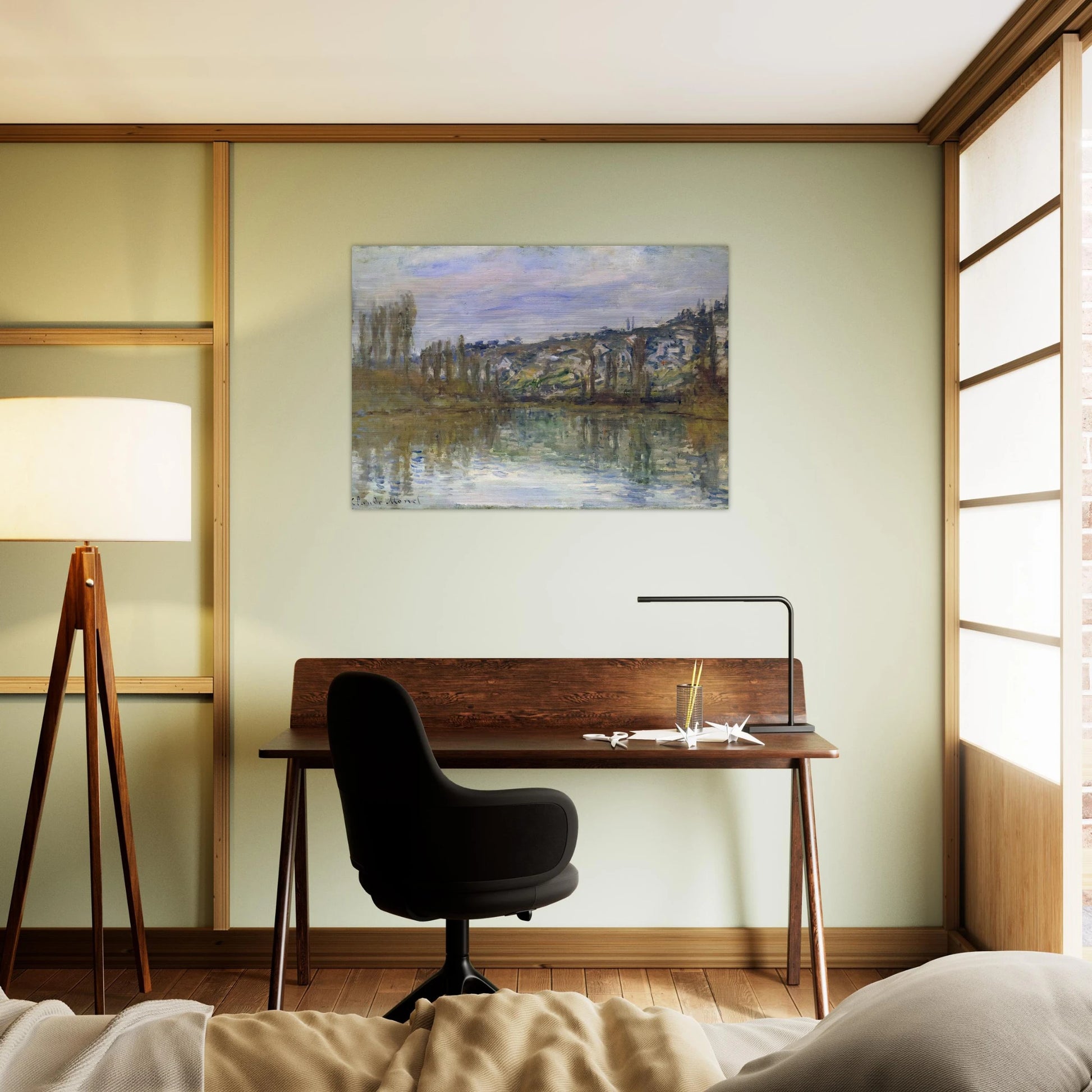 The Seine near Vetheuil - claude monet Brushed Aluminum Print - 70x100 cm / 28x40 inches | claude monet Aluminum Print | claude monet Prints