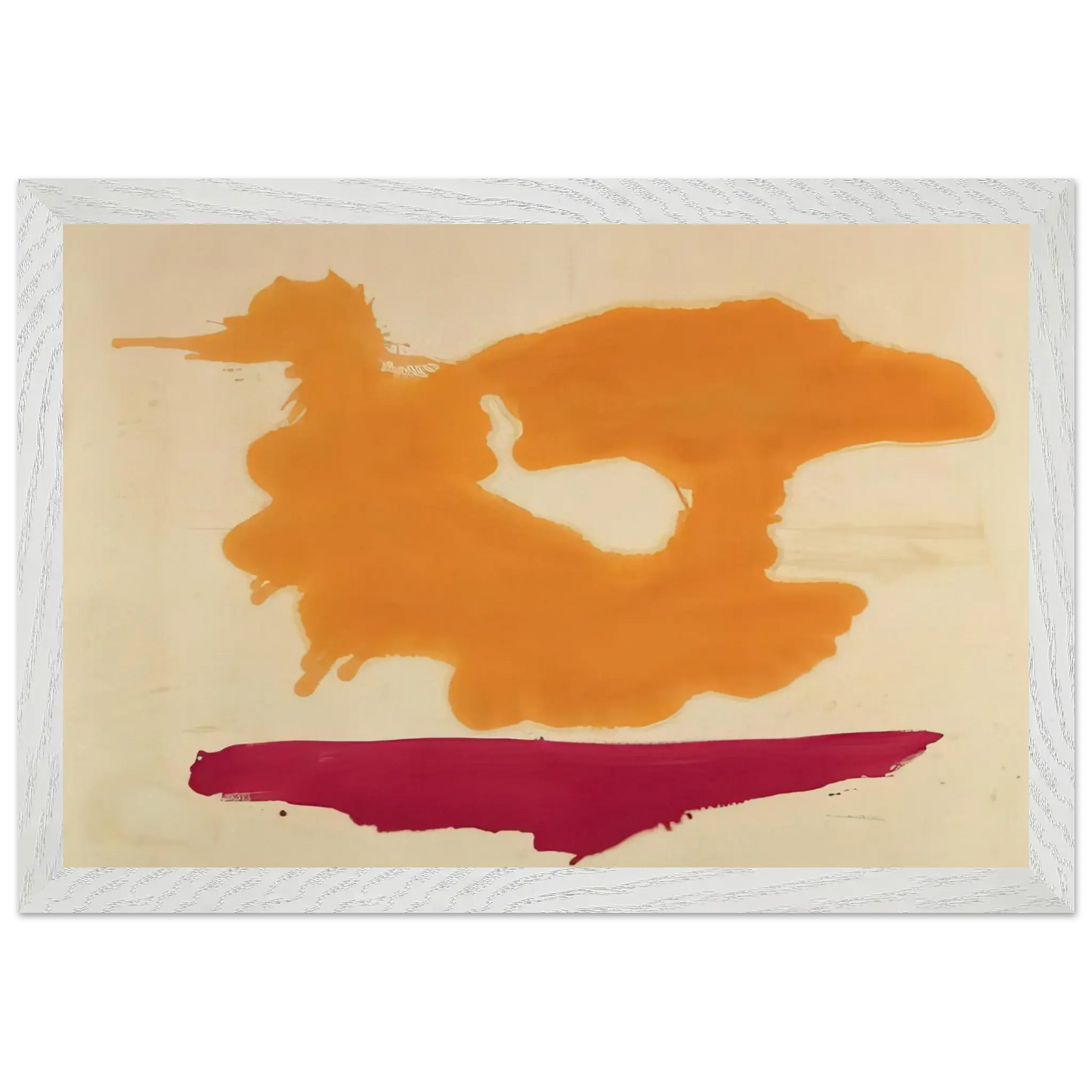 Helen Frankenthaler - Only Orange - 1963 Wall art - 30x40 cm / 12x16 Inches - Premium Wooden Framed Poster With Fine Art Paper - Black frame