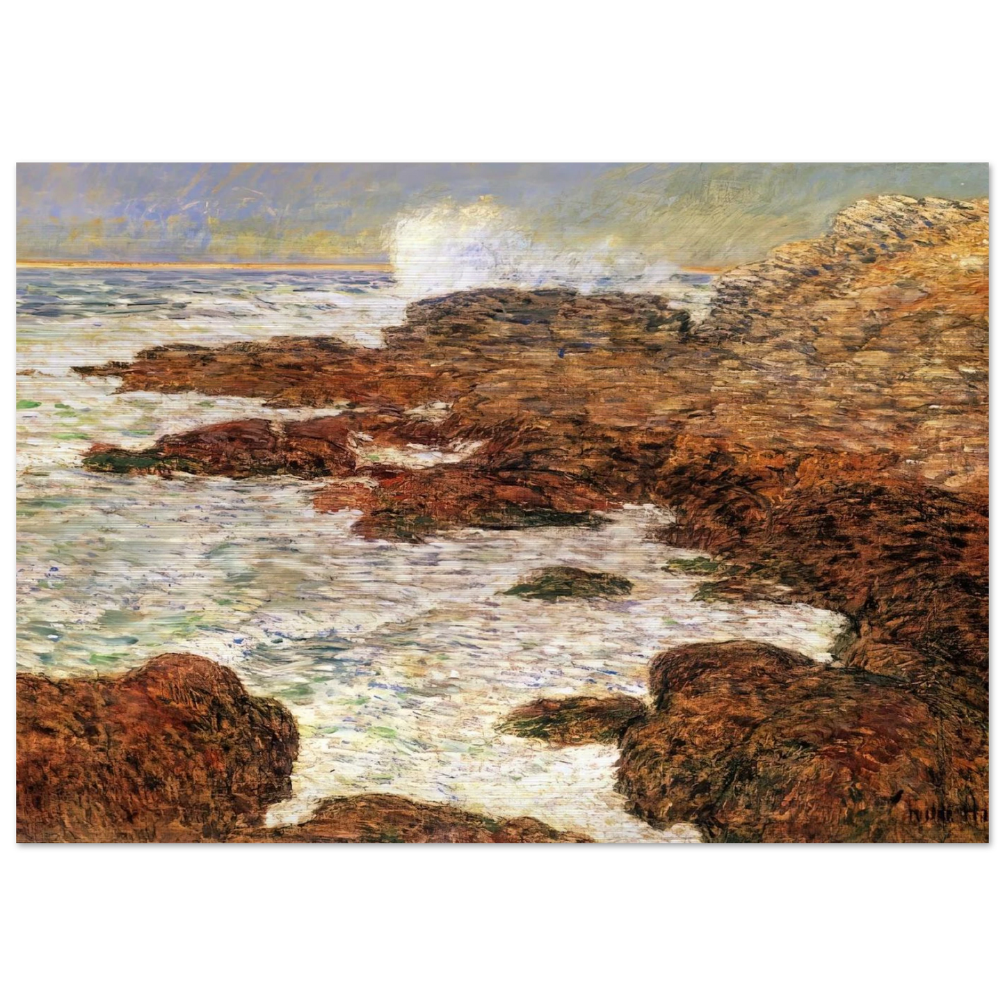 Seaweed and Surf, Appledore - Childe Hassam Brushed Aluminum Print - 70x100 cm / 28x40 inches | Childe Hassam Aluminum Print | Childe Hassam Prints