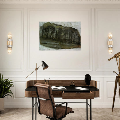 VIEW OF PUBOL - Salvador Dali Brushed Aluminum Print - 70x100 cm / 28x40 inches | Salvador Dali Aluminum Print | Salvador Dali Prints