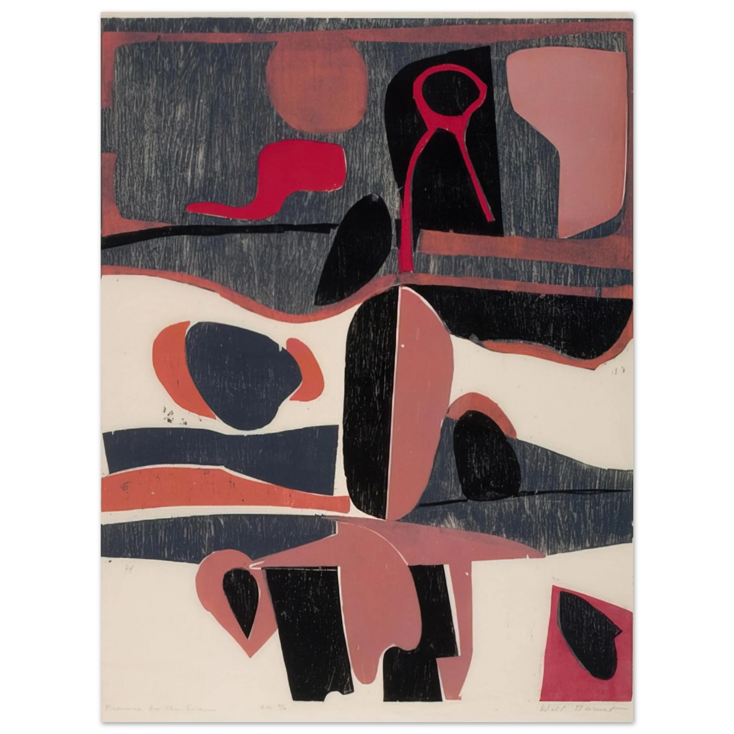 Will Barnet - Province by the Sea - 1959 United States  75x100 cm / 30x40inches Fine Art Poster