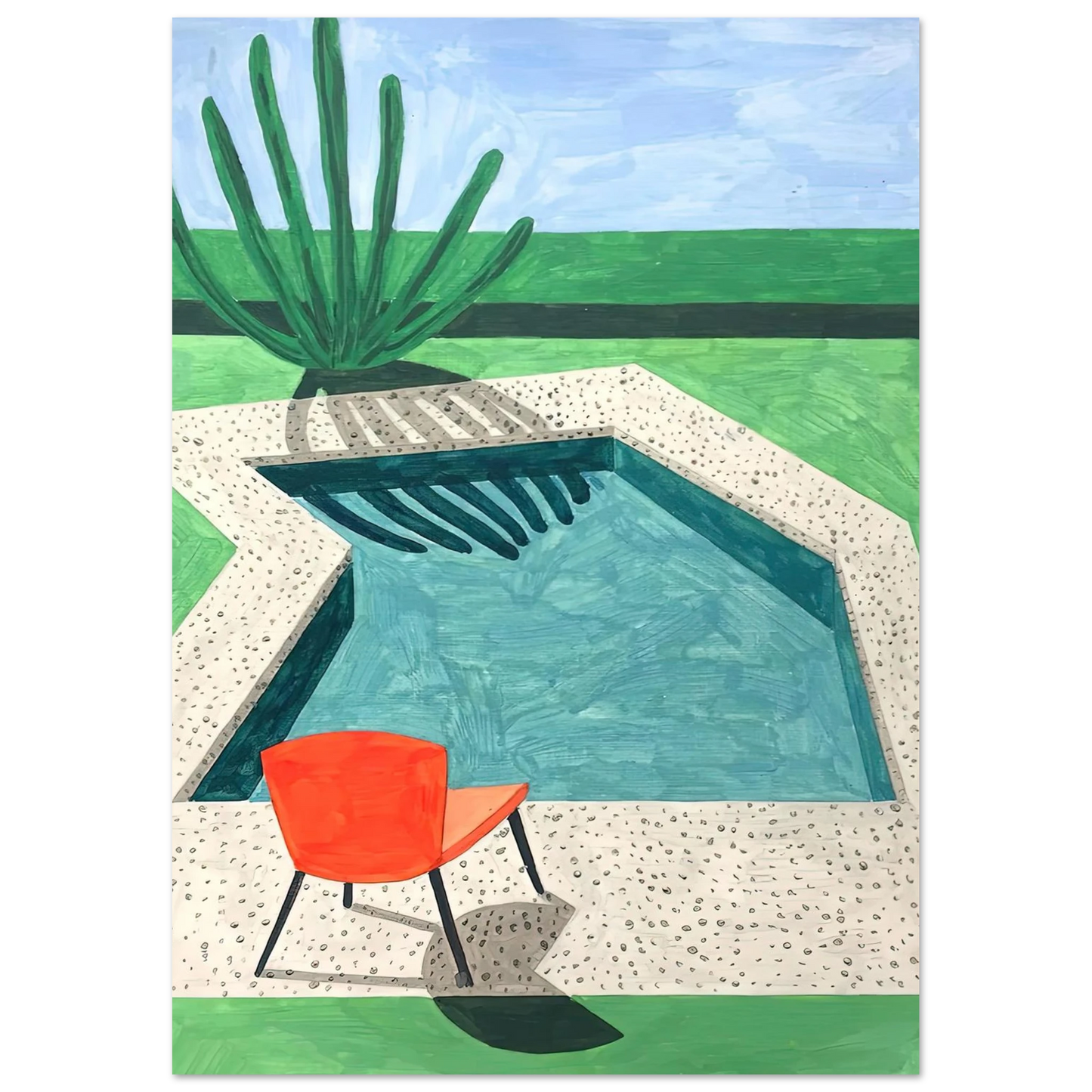 David Hockney - David Hockney Wall art - 13x18 cm / 5x7 inches - Premium Wooden Framed Poster With Fine Art Paper-canvas - White frame