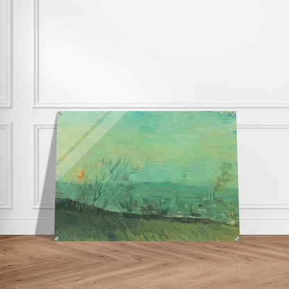 Factories Seen from a Hillside in Moonlight - Vincent van Gogh Acrylic Print - 70x100 cm / 28x40″ inches