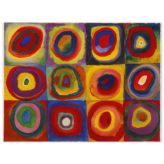 Wassily Kandinsky - COLOR STUDY SQUARES WITH CONCENTRIC CIRCLES 1913  75x100 cm / 30x40inches Fine Art Poster
