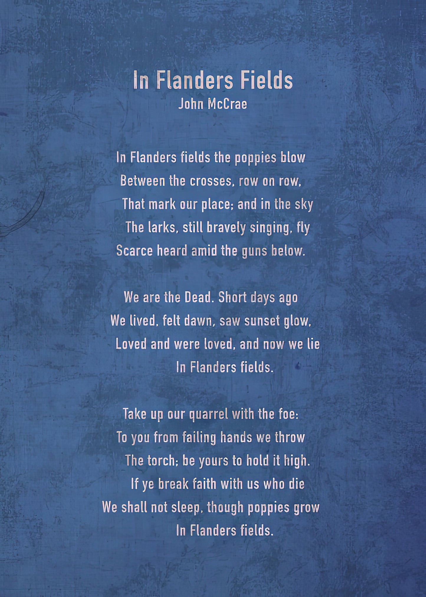 Classic Poetry Art Print: 'In Flanders Fields' by John McCrae | RedKalion