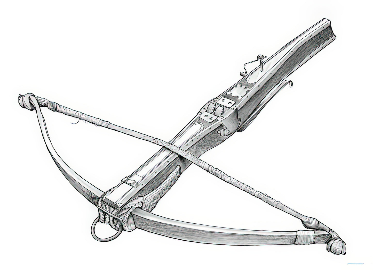 Crossbow Drawing Art Print | Premium Historical Weapon Illustration | RedKalion