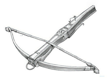 Crossbow Drawing Art Print | Premium Historical Weapon Illustration | RedKalion