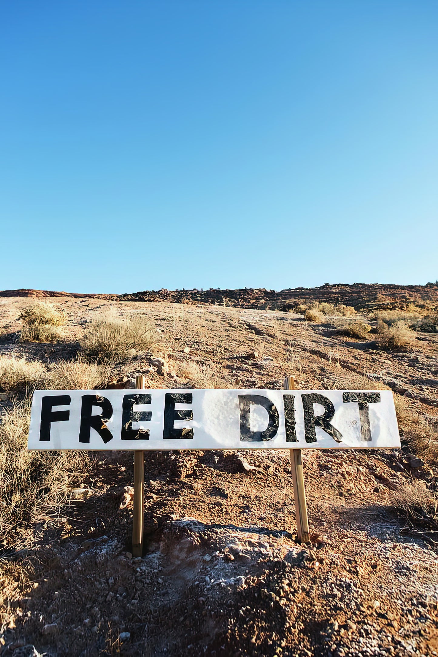 Free Dirt Sign On Hillside Art Print | RedKalion