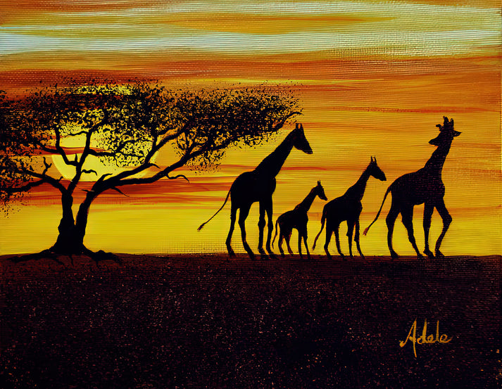 Giraffe Silhouette Art Print | Premium Fine Art Print | RedKalion
