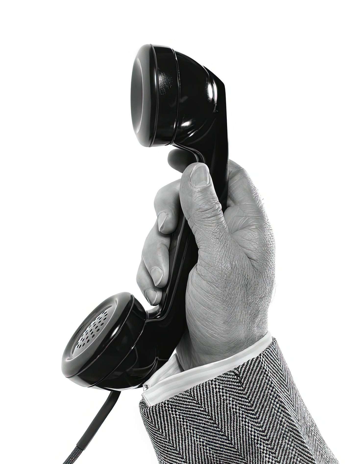 Hand Holding Telephone Art Print | 1950s Mid-Century Modern Fine Art | RedKalion