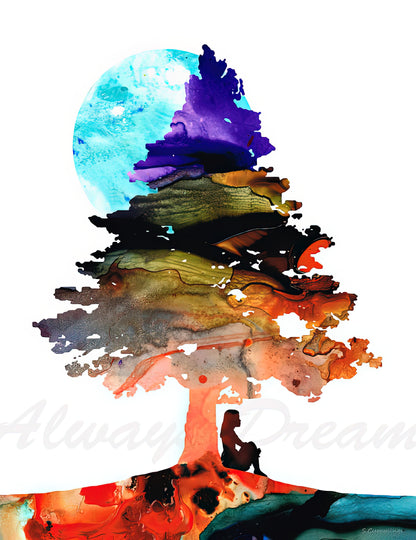 Inspirational Art Print: Always Dream by Sharon Cummings | RedKalion