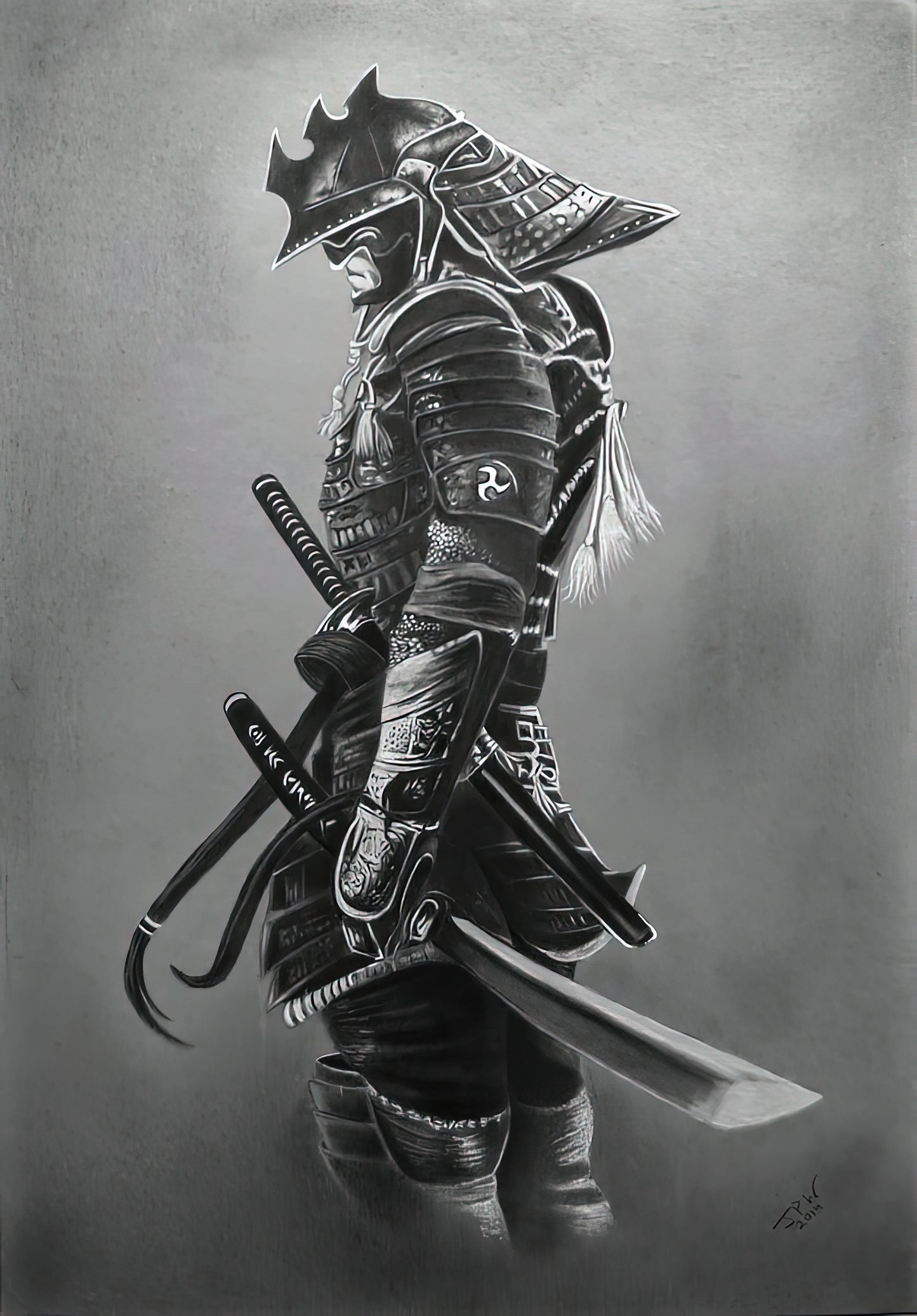 Samurai Art Print: Cool Drawing Samurai Fine Art Print | RedKalion