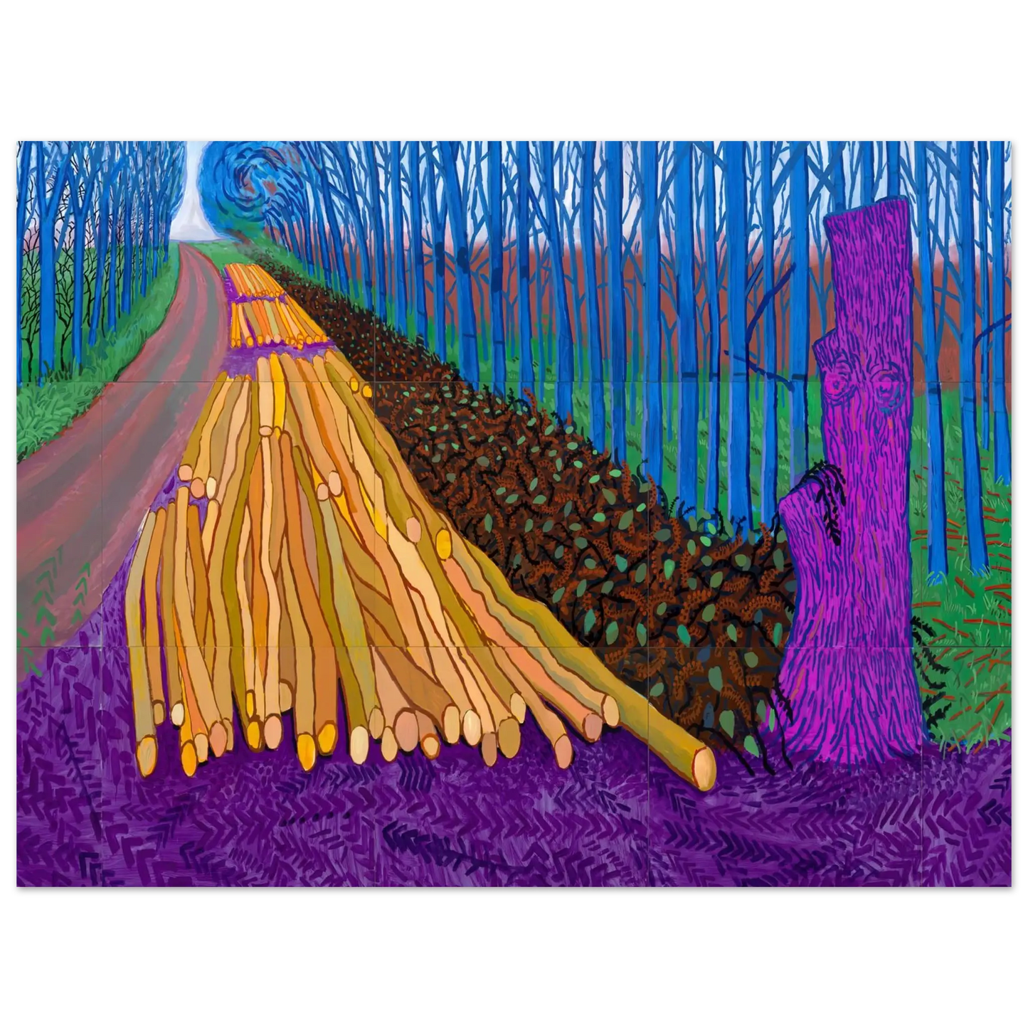 David Hockney - David Hockney Wall art - 30x45 cm / 12x18 Inches - Premium Wooden Framed Poster With Fine Art Paper - White frame