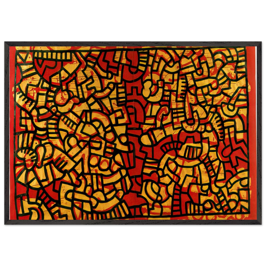 UNTITLED 1979 N2 - Keith Haring 70x100 cm / 28x40 inches Framed Art Print – Black Wooden Frame