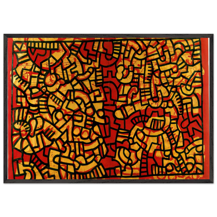 UNTITLED 1979 N2 - Keith Haring 70x100 cm / 28x40 inches Framed Art Print – Black Wooden Frame