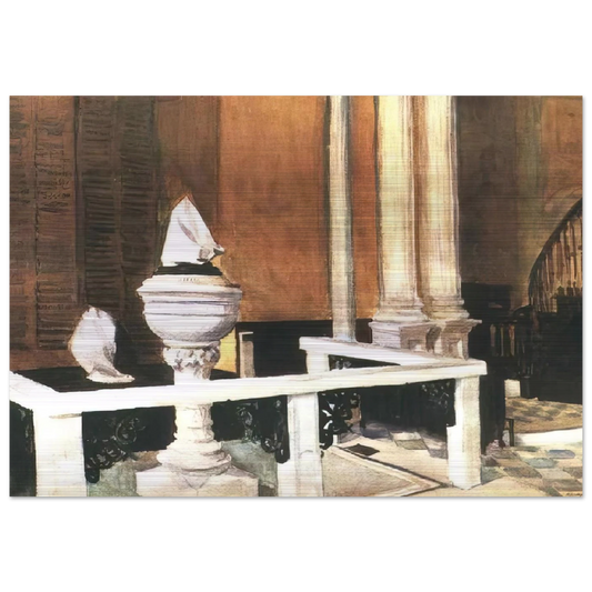 Baptistry of St. John s - Edward Hopper Brushed Aluminum Print - 70x100 cm / 28x40 inches | Edward Hopper Aluminum Print | Edward Hopper Prints