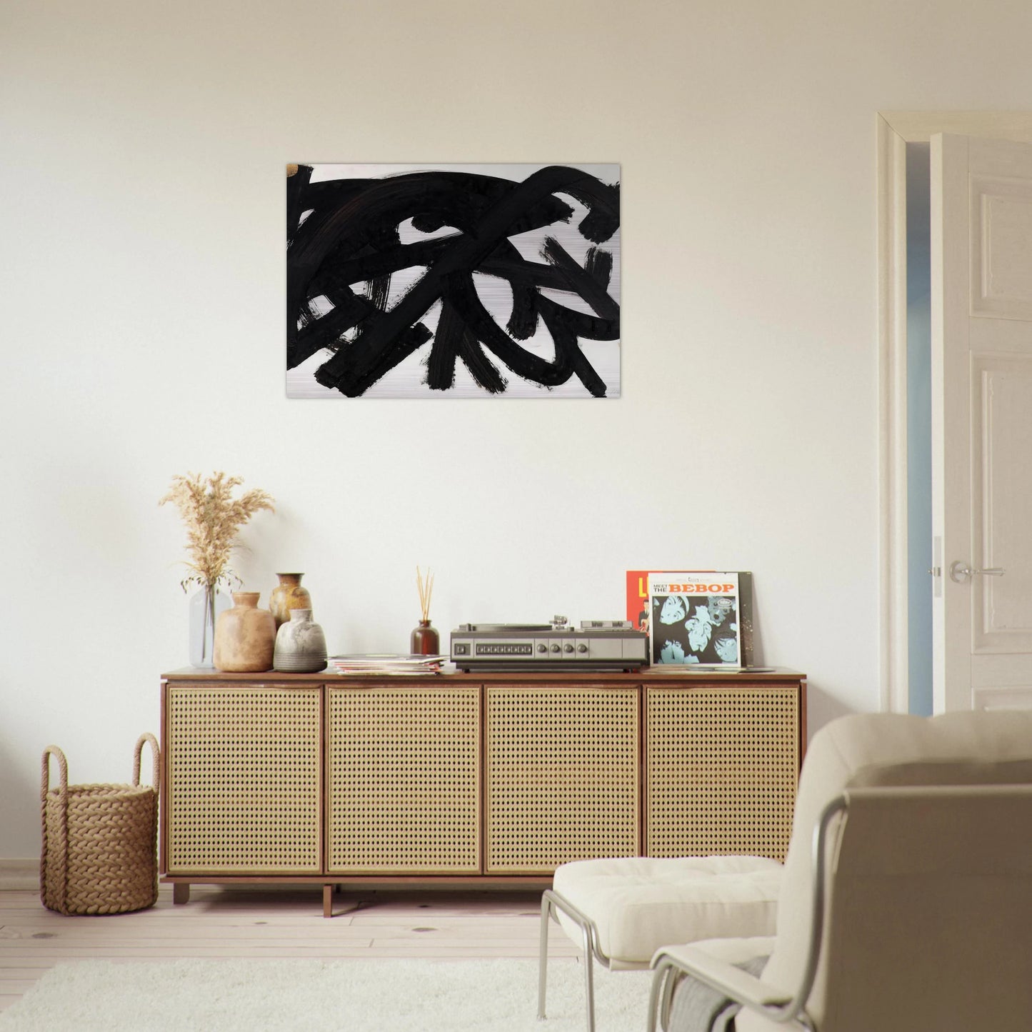 Brou de noix sur papier 48 x 62,5 cm, 1946 - 1946 - Pierre Soulages Brushed Aluminum Print - 70x100 cm / 28x40 inches | Pierre Soulages Aluminum Print | Pierre Soulages Prints