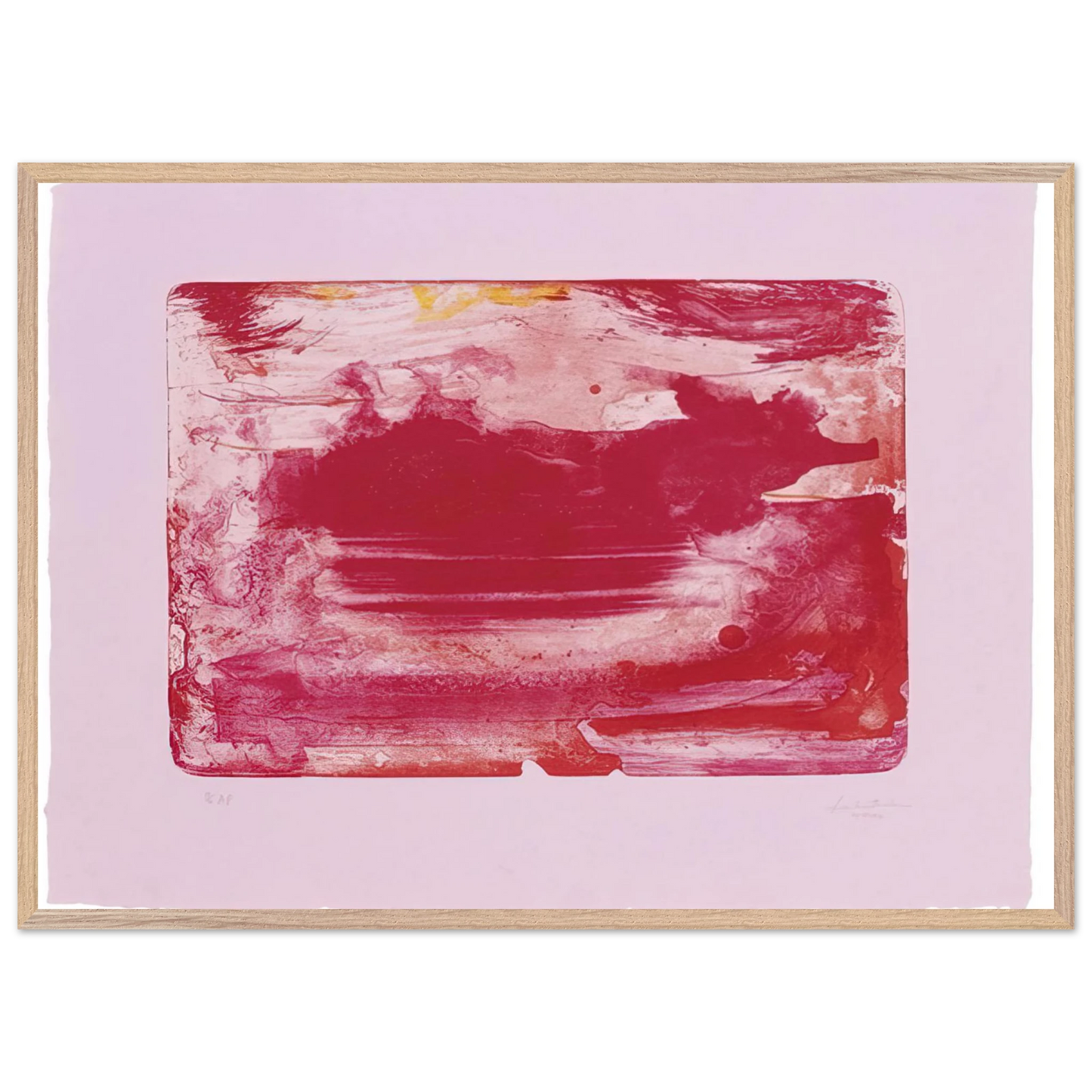 Helen Frankenthaler - The Red Sea - 1982 Wall art - 70x100 cm / 28x40 inches - Premium Wooden Framed Poster With Fine Art Paper-canvas - White frame