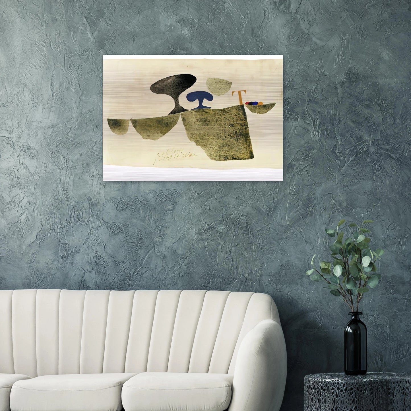 29.6.61 T - 1961 - Julius Bissier Brushed Aluminum Print - 70x100 cm / 28x40 inches | Julius Bissier Aluminum Print | Julius Bissier Prints