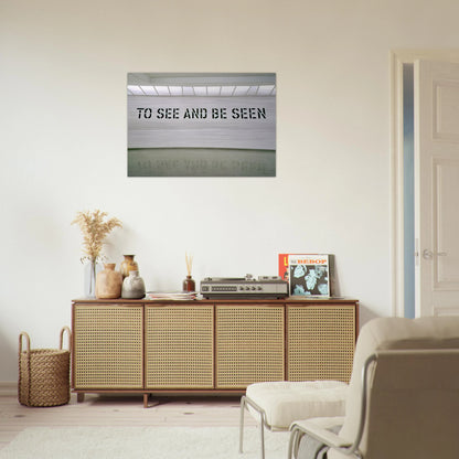 To See and Be Seen - 1972 - Lawrence Weiner Brushed Aluminum Print - 70x100 cm / 28x40 inches | Lawrence Weiner Aluminum Print | Lawrence Weiner Prints