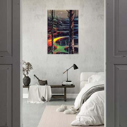 A Touch of Autumn - Eyvind Earle Brushed Aluminum Print - 70x100 cm / 28x40 inches | Eyvind Earle Aluminum Print | Eyvind Earle Prints