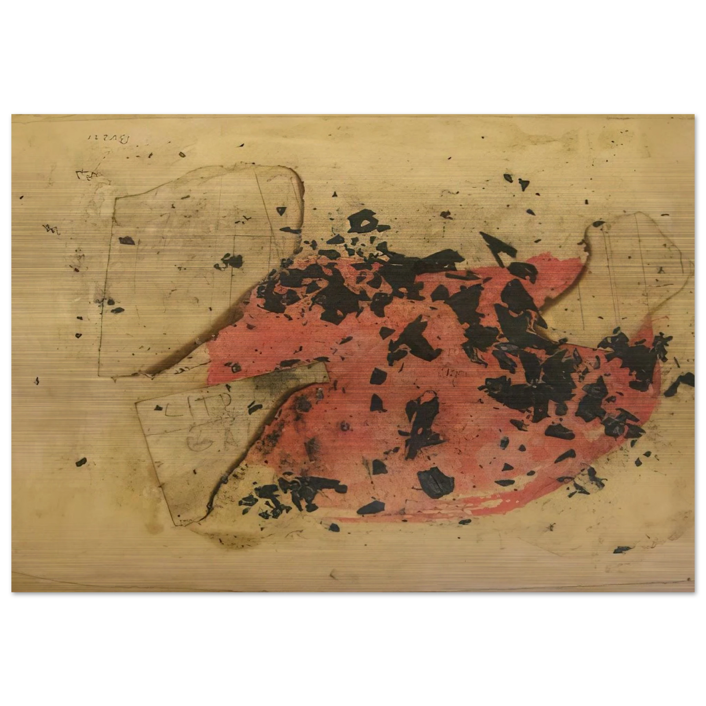 Combustione - 1957 - Alberto Burri Brushed Aluminum Print - 70x100 cm / 28x40 inches | Alberto Burri Aluminum Print | Alberto Burri Prints