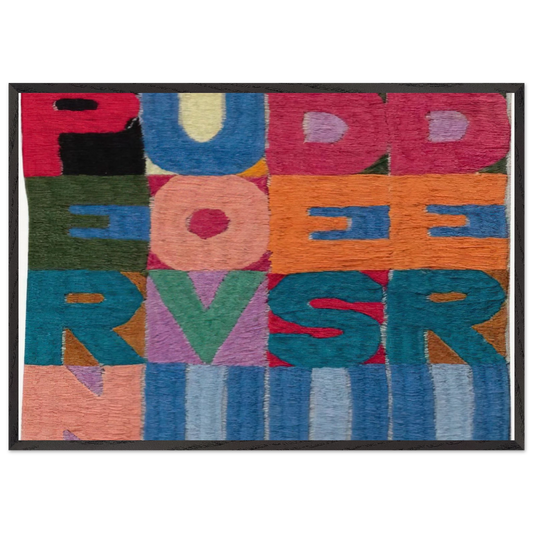 PER NUOVI DESIDERI 1977 - Alighiero Boetti 70x100 cm / 28x40 inches Framed Art Print – Black Wooden Frame