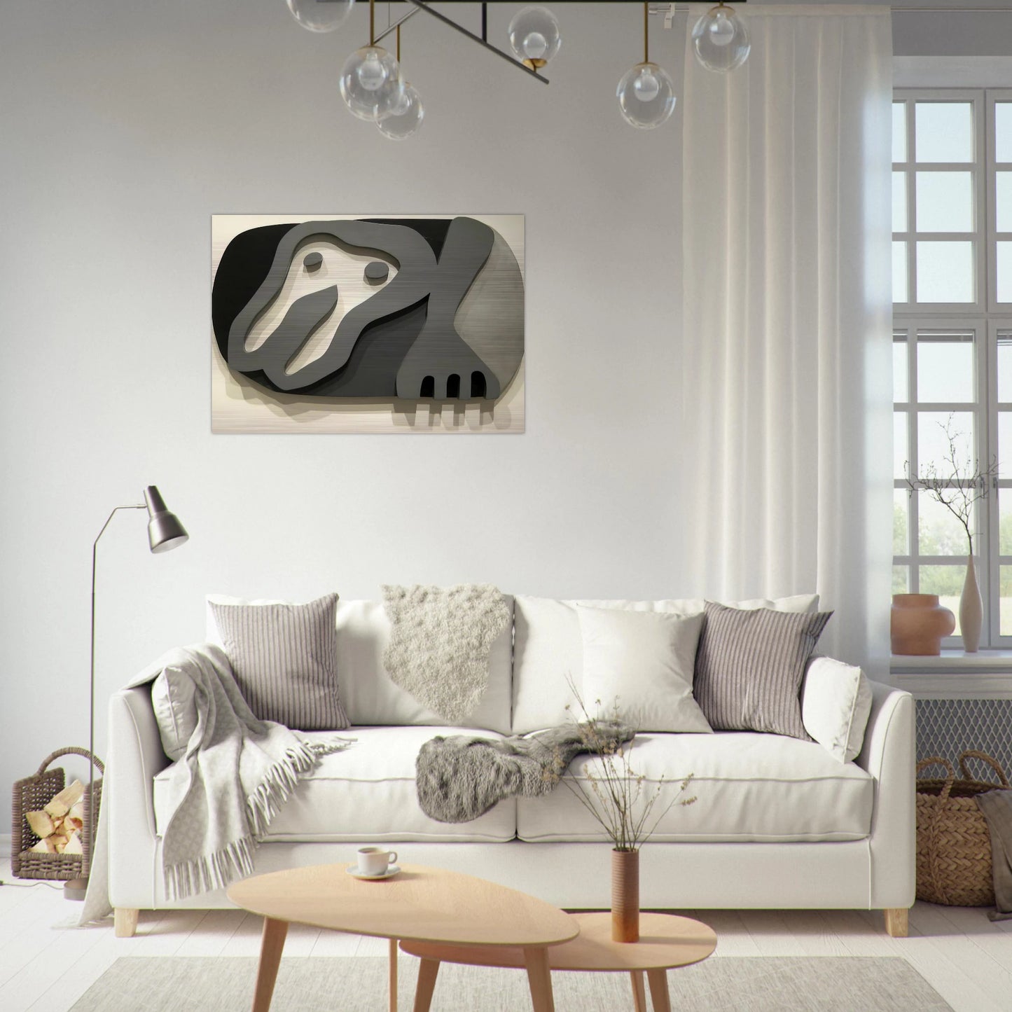 Shirt Front and Fork - Jean Arp Brushed Aluminum Print - 70x100 cm / 28x40 inches | Jean Arp Aluminum Print | Jean Arp Prints