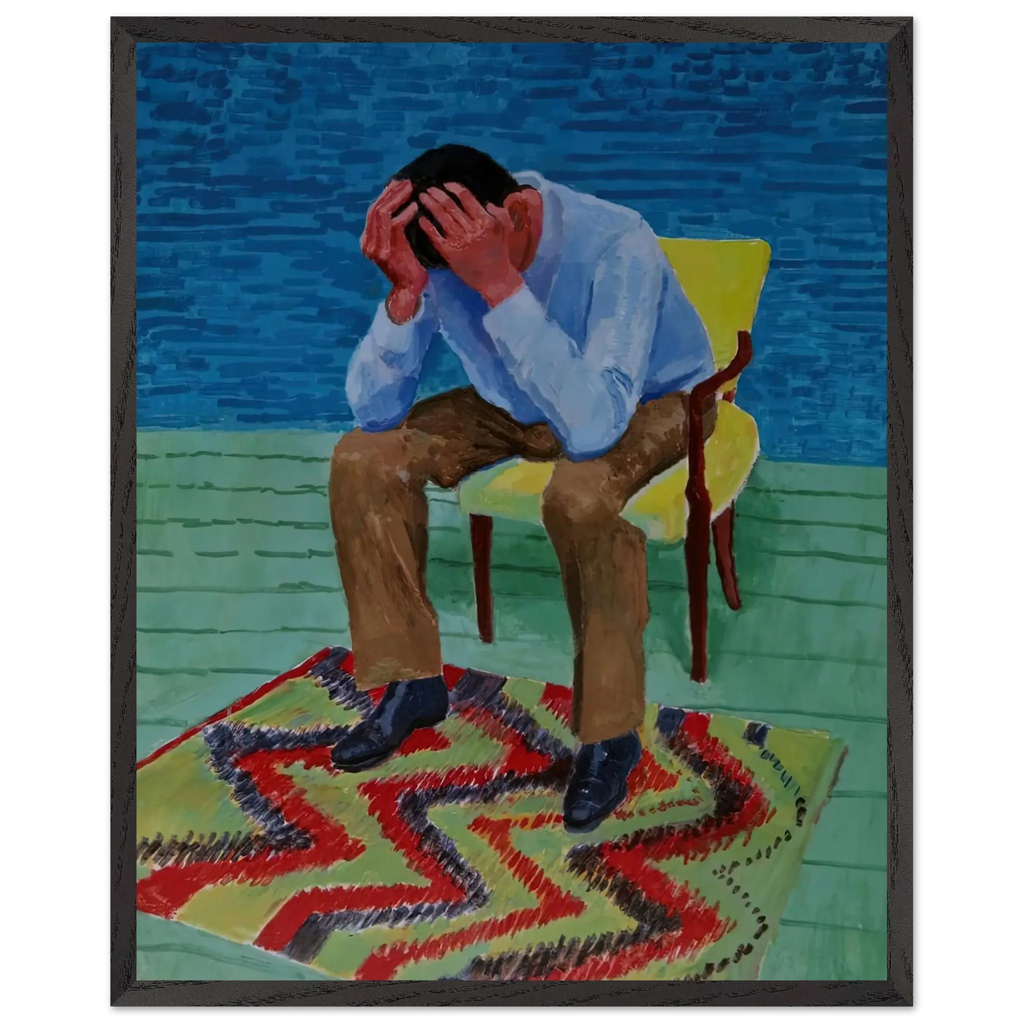David Hockney - David Hockney Wall art - 30x45 cm / 12x18 Inches - Premium Wooden Framed Poster With Fine Art Paper - Black frame