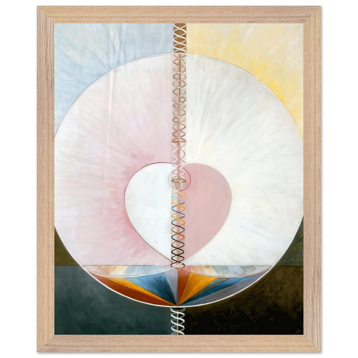 Hilma af Klint - WHAT A HUMAN BEING IS 1910 Wall art - 50x70 cm / 20x28 Inches - Premium Wooden Framed Poster With Fine Art Paper - White frame