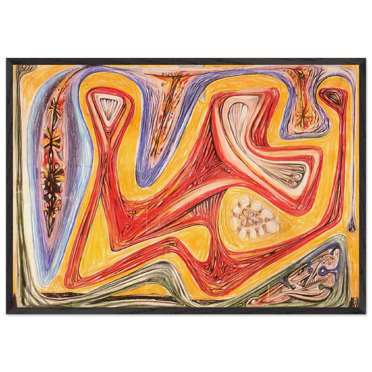 GLANDE FICTION 1938 - Roberto Matta 70x100 cm / 28x40 inches Framed Art Print – Black Wooden Frame