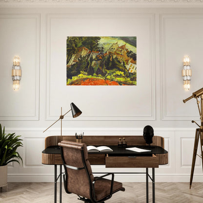 HOUSES AT CERET - Chaim Soutine Brushed Aluminum Print - 70x100 cm / 28x40 inches | Chaim Soutine Aluminum Print | Chaim Soutine Prints