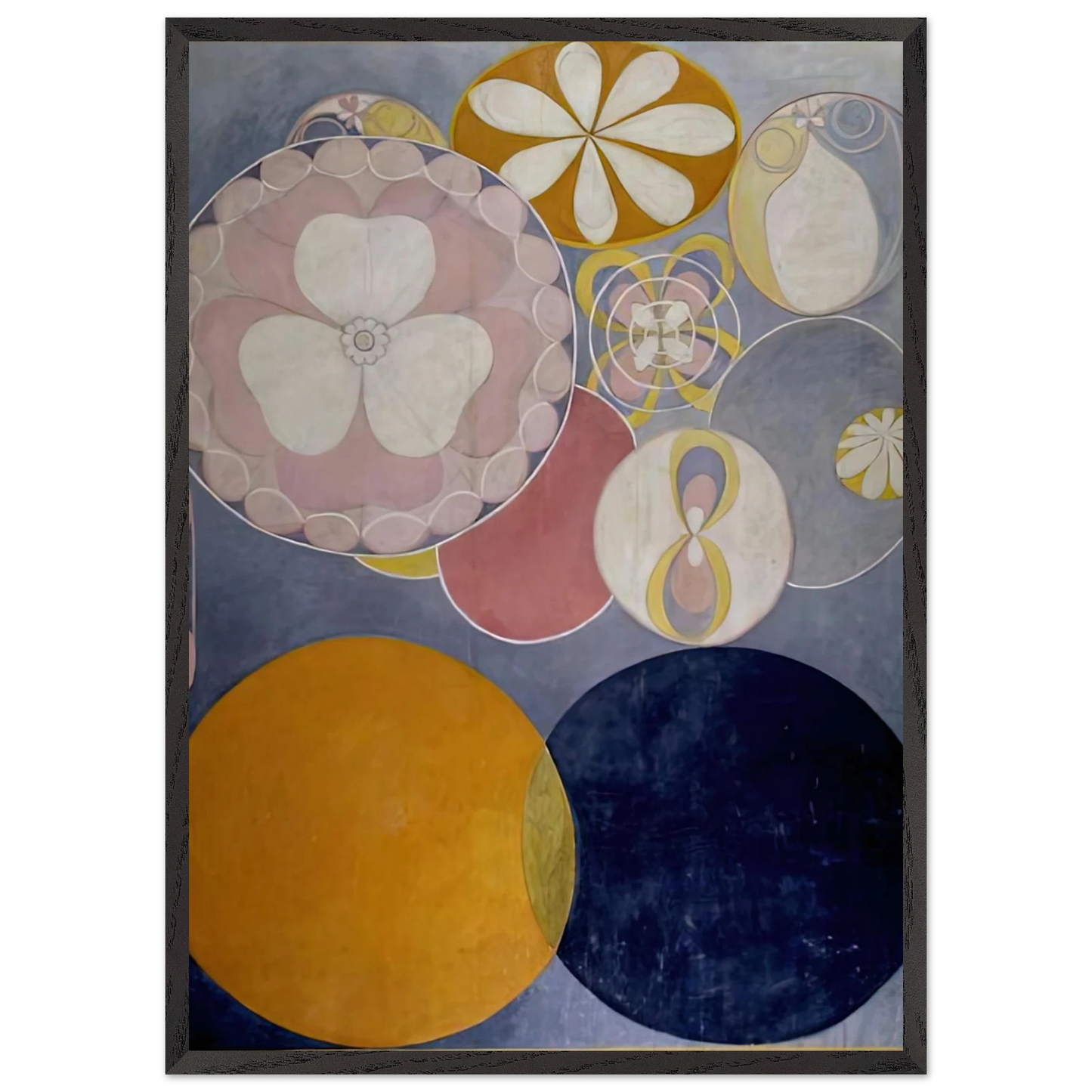 Hilma af Klint - DE TIO ST RSTA N 2 BARNAALDERN 1907 Wall art - 40x50 cm / 16x20 inches - Premium Wooden Framed Poster With Fine Art Paper-canvas - White frame