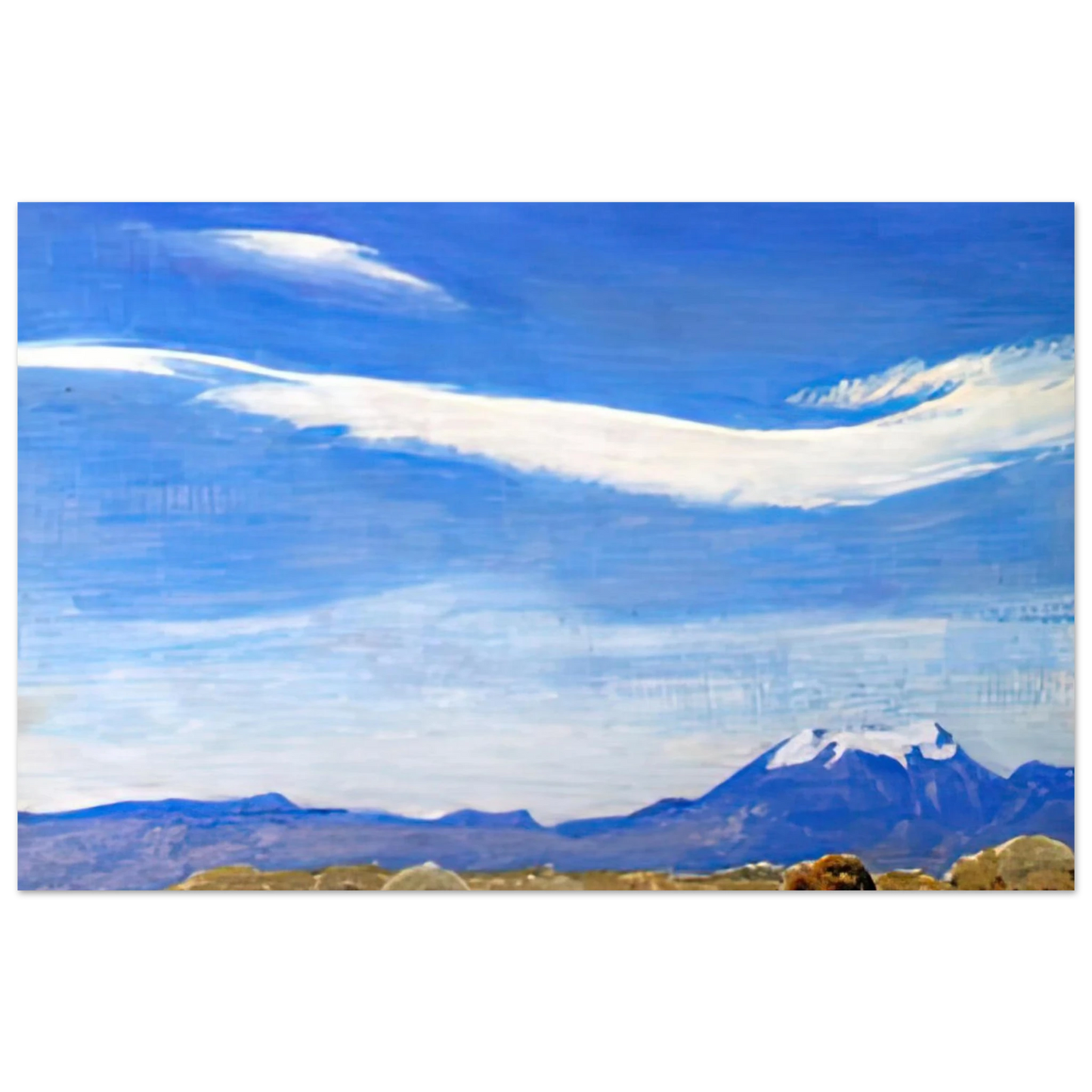 Maynard Dixon - THE CLOUD COACHELLA VALLEY CALIFORNIA 1940 Wall art - 60x80 cm / 24x32 inches - Premium Wooden Framed Poster With Fine Art Paper-canvas - White frame