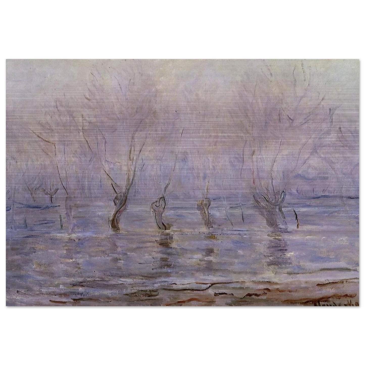 Flood at Giverny - claude monet Brushed Aluminum Print - 70x100 cm / 28x40 inches | claude monet Aluminum Print | claude monet Prints