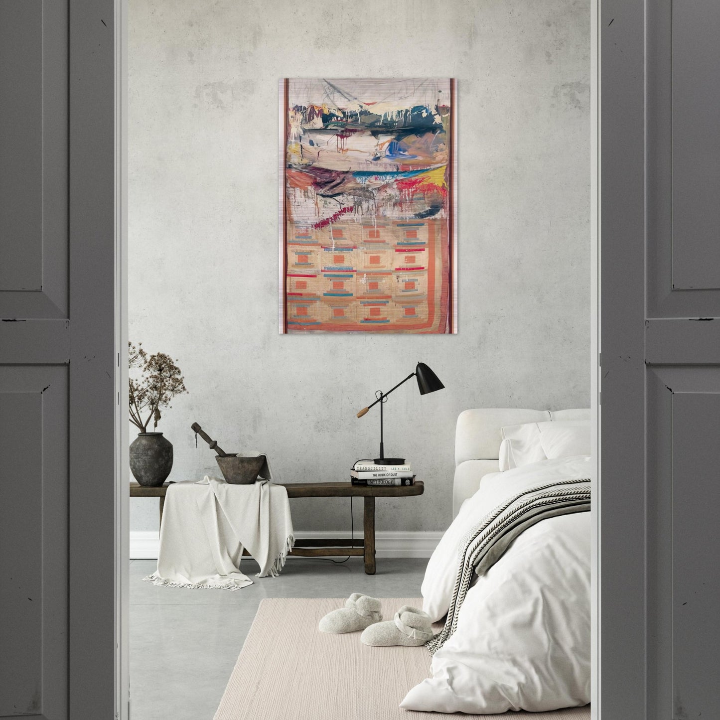 BED - Robert Rauschenberg Brushed Aluminum Print - 70x100 cm / 28x40 inches | Robert Rauschenberg Aluminum Print | Robert Rauschenberg Prints