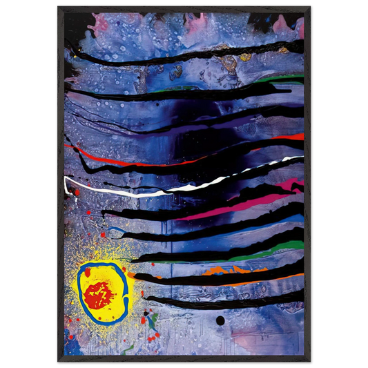 Tigers Eye - 10307 - 2007 - John Hoyland 70x100 cm / 28x40 inches Framed Art Print – Black Wooden Frame