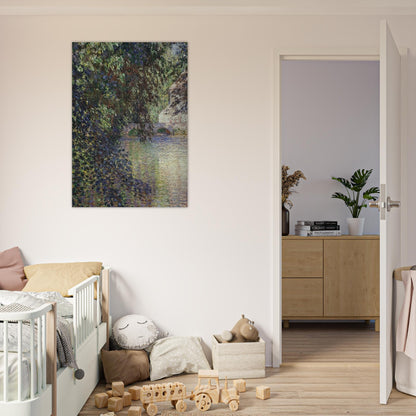 Watermill at Limetz - claude monet Brushed Aluminum Print - 70x100 cm / 28x40 inches | claude monet Aluminum Print | claude monet Prints