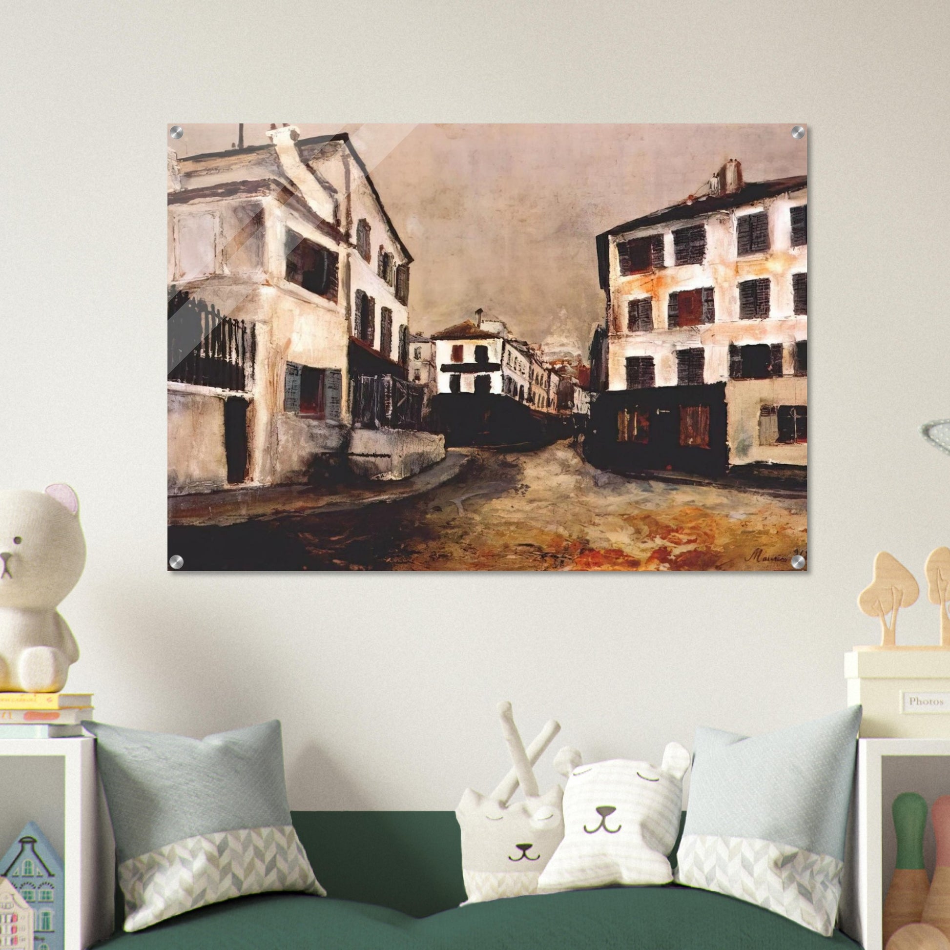 NORVINS STREET - Maurice Utrillo Acrylic Print - 70x100 cm / 28x40″ inches