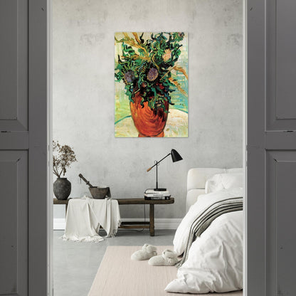 Still Life with Thistles - Vincent van Gogh Brushed Aluminum Print - 70x100 cm / 28x40 inches | Vincent van Gogh Aluminum Print | Vincent van Gogh Prints