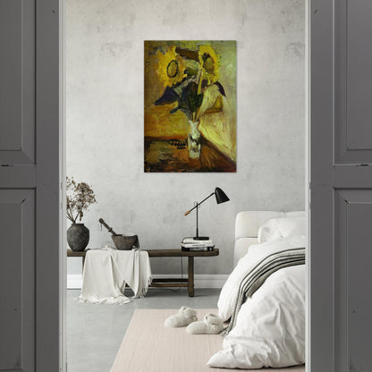 VASE OF SUNFLOWERS 1898 - Henri Matisse Brushed Aluminum Print - 70x100 cm / 28x40 inches | Henri Matisse Aluminum Print | Henri Matisse Prints