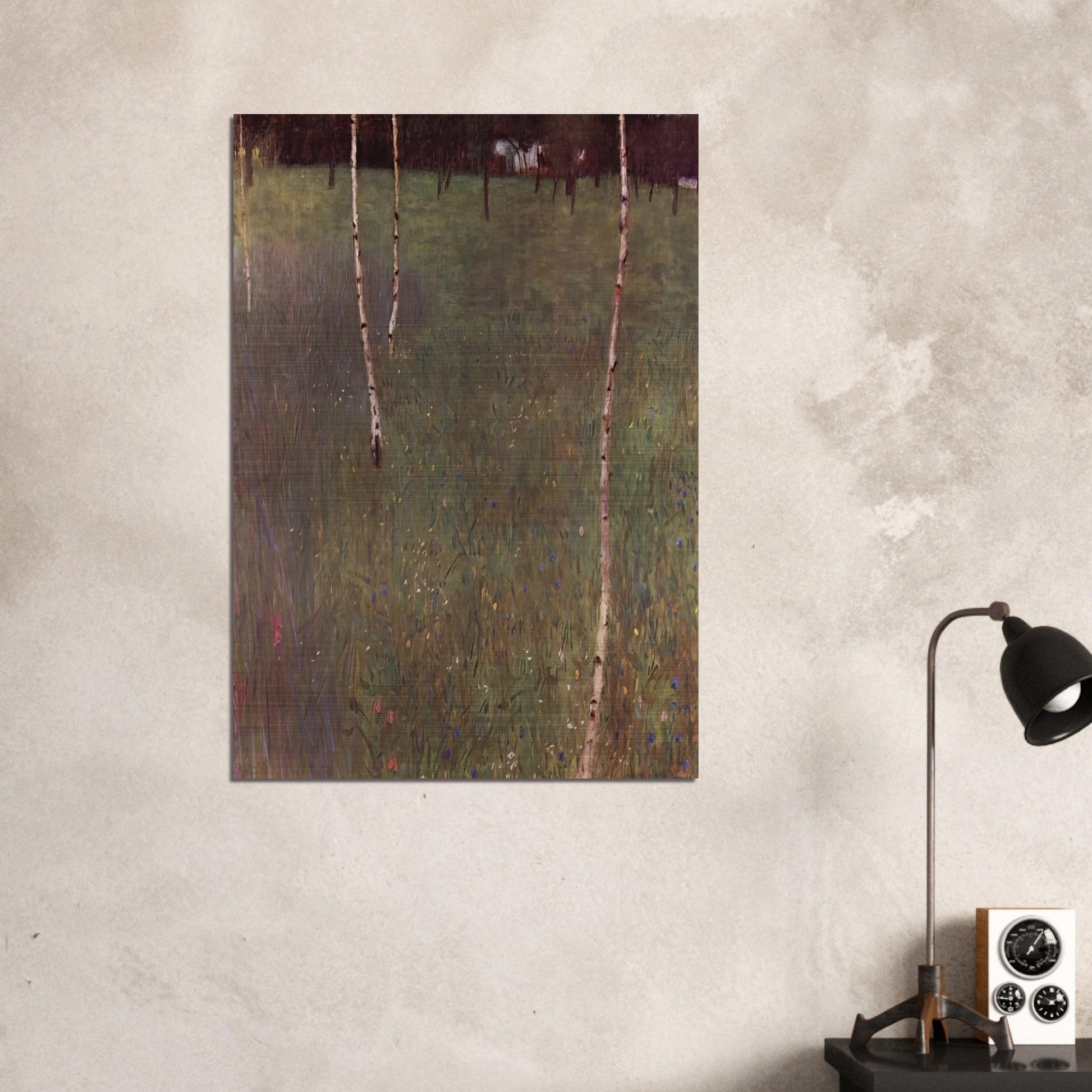 FARMHOUSES WITH BIRCH TREES - Gustav Klimt Brushed Aluminum Print - 70x100 cm / 28x40 inches | Gustav Klimt Aluminum Print | Gustav Klimt Prints