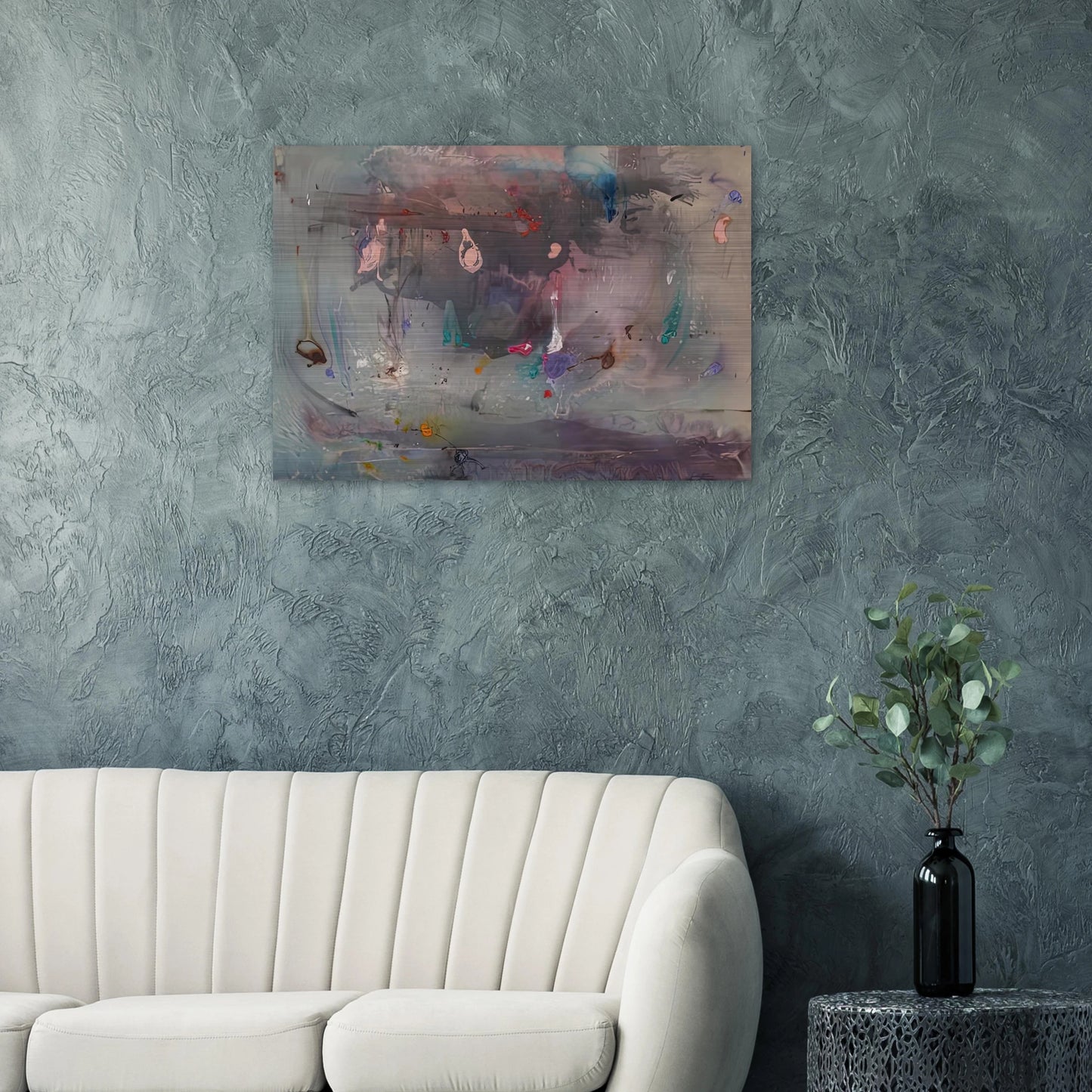 Grey Fireworks, 1982- - Helen Frankenthaler Brushed Aluminum Print - 70x100 cm / 28x40 inches | Helen Frankenthaler Aluminum Print | Helen Frankenthaler Prints