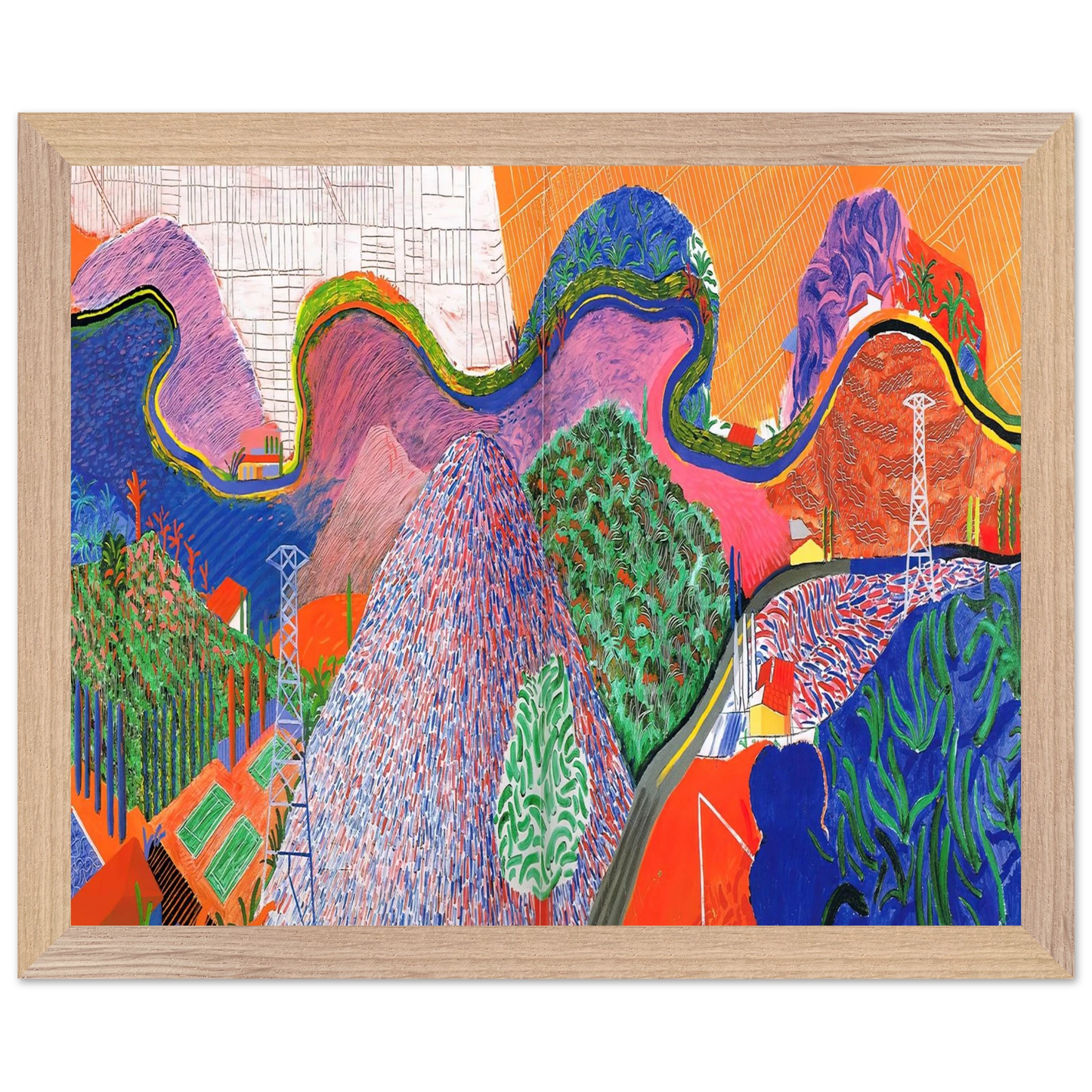 David Hockney - David Hockney Wall art - 15x20 cm / 6x8 inches - Premium Wooden Framed Poster With Fine Art Paper-canvas - Wood frame